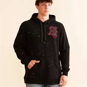 Rock revival Black Hoodie with Red Logo.